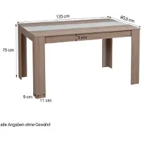 Homestyle4u Table à Manager Table Salle a Manger Table de Cuisine Table en Bois Chêne Blanc Marron
