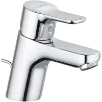 Kludi PURE&EASY Mitigeur monocommandé pour lavabo, hauteur de bec 60mm, garniture d'écoulement en plastique, chrome, 372850565