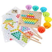 Kik Puzzle éducatif en mosaïque de boules de perles montessori 77el.