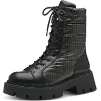 Tamaris Bottines à lacets brun foncé / noir