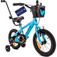 Sun baby Verdant Rowan vélo enfant garçon vélo roues stabilisatrices 12 14 16 pouces à partir de 3-5 ans BMX enfant vélo (14 pouces,bleu)