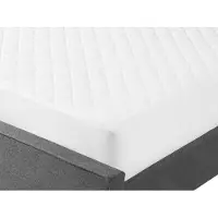 Beliani Protège-matelas en coton Japara blanc 90 x 200 cm avec bordures matelassées