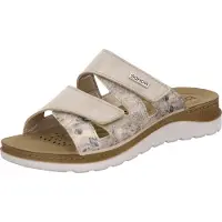Rohde Mule femme imprimé floral motif fleurs métallique velcro Baviera 1302, Taille:41 EU, Couleur:Beige