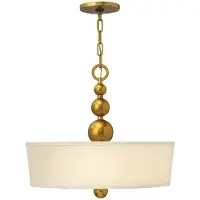 HINKLEY Lampe pendante 3 sources lumineuses laiton vintage Zelda