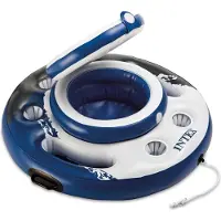 Intex 56822 Poolbar, Megakühler Ø 89 cm, refroidisseur de boissons, 5 porte-boissons, capacité 24 canettes de boissons