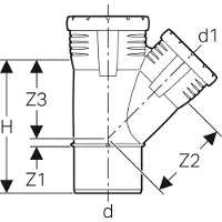 Geberit Vertriebs GmbH Dérivation Silent-Pro 45 degrés DN90/90
