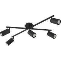 LINDBY Plafonnier , Joffrey, dimmable, Noir, Salon / séjour, Métal, Moderne