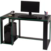 Mendler Bureau HWC-J26, bureau informatique table de bureau, 120x60x76cm noir-vert