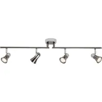 Brilliant LED Plafonnier Jupp | tube spot intemporel | 4-flammes | métal | chrome/noir | têtes pivotantes | 4x GU10 max. 7 W