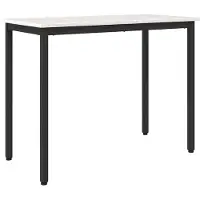 vidaXL Table blanche 100 x 50 x 77 cm Ingénierie bois et acier