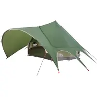 vidaXL Tente tipi pour 5 personnes, verte et grise, 415 x 415 x 247 cm