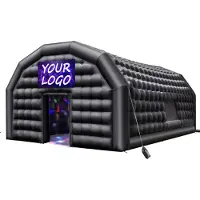 Vevor Tente de réception gonflable 8x6x4 m, tente cube pour discothèque, pavillon tente de mariage avec soufflerie 1100W, sac de sable, 2 fenêtres pour événements, anniversaire, mariage, noir