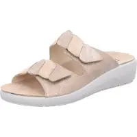 Rohde Mule femme en cuir avec strass et semelles amovibles Rivella 5720, Taille:40 EU, Couleur:Beige
