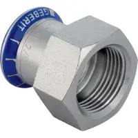 Geberit Mapress, adaptateur en acier inoxydable, filetage interne 42 mm x 3/2 pouces (31814)