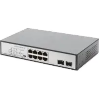 Digitus DN-95140 - Commutateur - non administrable - 6 x 10/100/1000 (PoE++) + 2 x 10/100/1000 + 2 x Gigabit SFP (Uplink) - Bureau, rackable, montage mural - PoE++ (180 W)