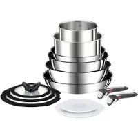 Tefal L9749432 Ingenio Préférence, Batterie De Cuisine 13pcs, Inox, Antiadhésif,