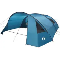 vidaXL Tente tunnel pour 6 personnes, bleue et grise