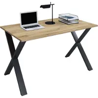 VCM Bureau en bois | H. 76 x W. 80 x D. 50 cm | Table d'ordinateur simple | pieds en métal de haute qualité | Table de travail | Mobilier de bureau - Lona U