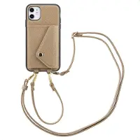 Selencia Coque de télephone Sera avec cordon et porte-cartes enveloppe Apple iPhone 11 - Taupe