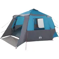 vidaXL Tente cabine 12 personnes Bleu et gris 500 x 500 x 294 cm