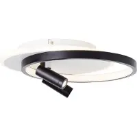 Eglo Plafonnier LED moderne EUNOMIA | noir blanc avec variateur d'intensité à 3 niveaux et deux spots | 30W 2900 lumens 3000 Kelvin | métal/plastique