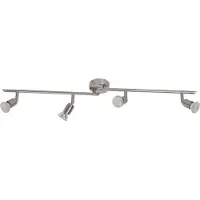 Brilliant Plafonnier LED, chrome, spots mobiles, L 84,5 cm