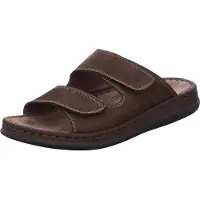 Rohde Hommes Mules Sabots Cuir Velcro Alassio 6240, Taille:43 EU, Couleur:Marron
