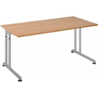 Hjh OFFICE PRO Bureau pied C 160x80cm noyer/argenté