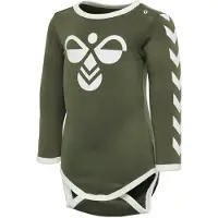 Hummel Barboteuse / body olive / blanc