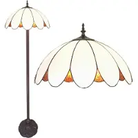 Clayre & Eef Lampadaire Tiffany Ø 46x166 cm Blanc Polyrésine