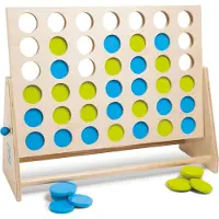 BS Toys BuitenSpeel - GA279 - Jeu - Puissance Quatre Deluxe en bois - Vert/bleu
