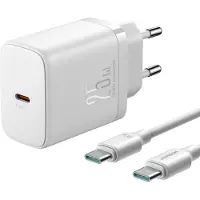 JOYROOM Jr-Tcf11 Chargeur rapide jusqu'à 25W + câble Usb-C / Usb-C 1M - Blanc