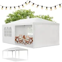 Juskys Tente de réception avec parois latérales - 3x6M - Blanc