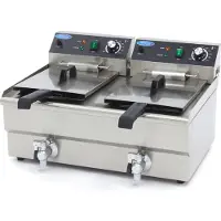 Maxima - Friteuse gastro - 2 x 13 l - 2 paniers - avec robinet de vidange