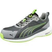 Puma Chaussure de sécurité , modèle Slide, gris/vert, basse, S1PS, conforme à la norme EN ISO 20345:2022, S1PS, ESD, FO, HRO, SR, couleur gris, taille 48