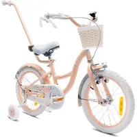 Sun baby Vélo enfant 16 pouces 4-6 ans Vélo à fleurs abricot