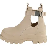 Buffalo Aspha COA Vegan Enkellaarsjes Plat - Beige - Maat 39