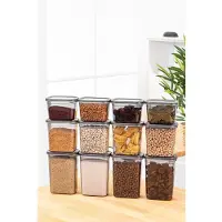 Hermia Concept , BNMPEGYAR12-81115, Set de boîtes de rangement (12 pièces), 100 % MATIÈRE PLASTIQUE, anthracite, 14 x 10 x 10 cm