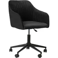 Beliani Chaise de bureau en velours avec accoudoirs pivotants, réglable en hauteur