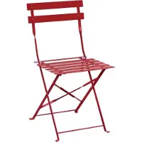 Bolero Chaises de terrasse | Rouge l Acier l 800 (H) x 387 (L) x 471 (P) mm l En lot de 2