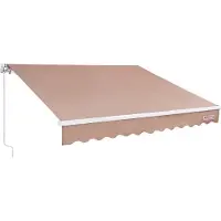 Vevor Store Banne Manuel 3,6x3 m Auvent Rétractable Terrasse Extérieur 40°-90° Réglable Résistant au Vent/UV/Eau Auvent Pare-soleil Polyester avec Manivelle pour Patio