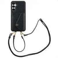 Selencia Coque de télephone Sera avec cordon et porte-cartes enveloppe pour Samsung Galaxy A16 - Noir