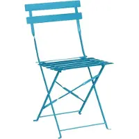 Bolero Chaises de patio pliantes en acier bleu azur, lot de 2