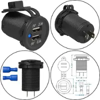 Proplus Port USB double encastrable type A 2x2100mA 12V/24V