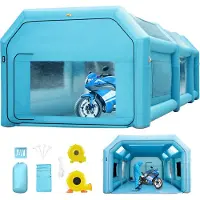 Vevor Cabine Peinture Gonflable 6x3x2,5 m Tente Tunnel Pulvérisation Garage Tissu Oxford 210D PVC Souffleur Gonflage 680W Souffleur Ventilation 330W Tente pour Mécaniciens Automobile