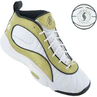 Reebok x Victor Solomon - Answer 3 - Baskets de basket-ball pour homme en cuir, blanc et or 100206492, taille 43 (EU) / 9 (UK)