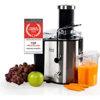 TZS First Austria Centrifugeuse | 800 W | 750 ml | Goulotte XXL | 2 vitesses | Acier inoxydable | Filtre d'extraction, pieds antidérapants *Produit de deuxième choix*