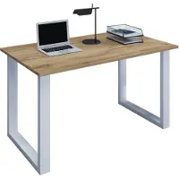 VCM Bureau en bois | H. 76 x W. 80 x D. 50 cm | Table d'ordinateur simple | pieds en métal de haute qualité | Table de travail | Mobilier de bureau - Lona U