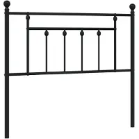 vidaXL Tête de lit de rechange en métal noir 107 cm