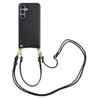 Selencia Coque de télephone Nova avec cordon et porte-cartes Samsung Galaxy S24 - Noir